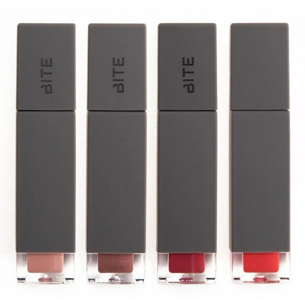 BITE Beauty BUNDLE Liquified Lipstick Braised+Demi-Glace+Flambe+Whip Minis .07oz